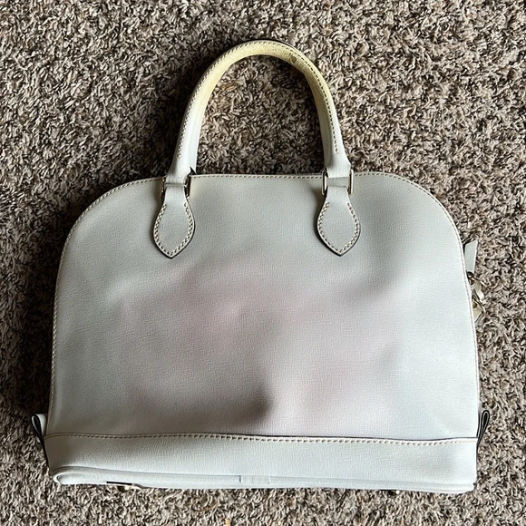 Dooney and Bourke White Saffiano Pebble Leather Satchel Zip Up - Picture 2 of 14